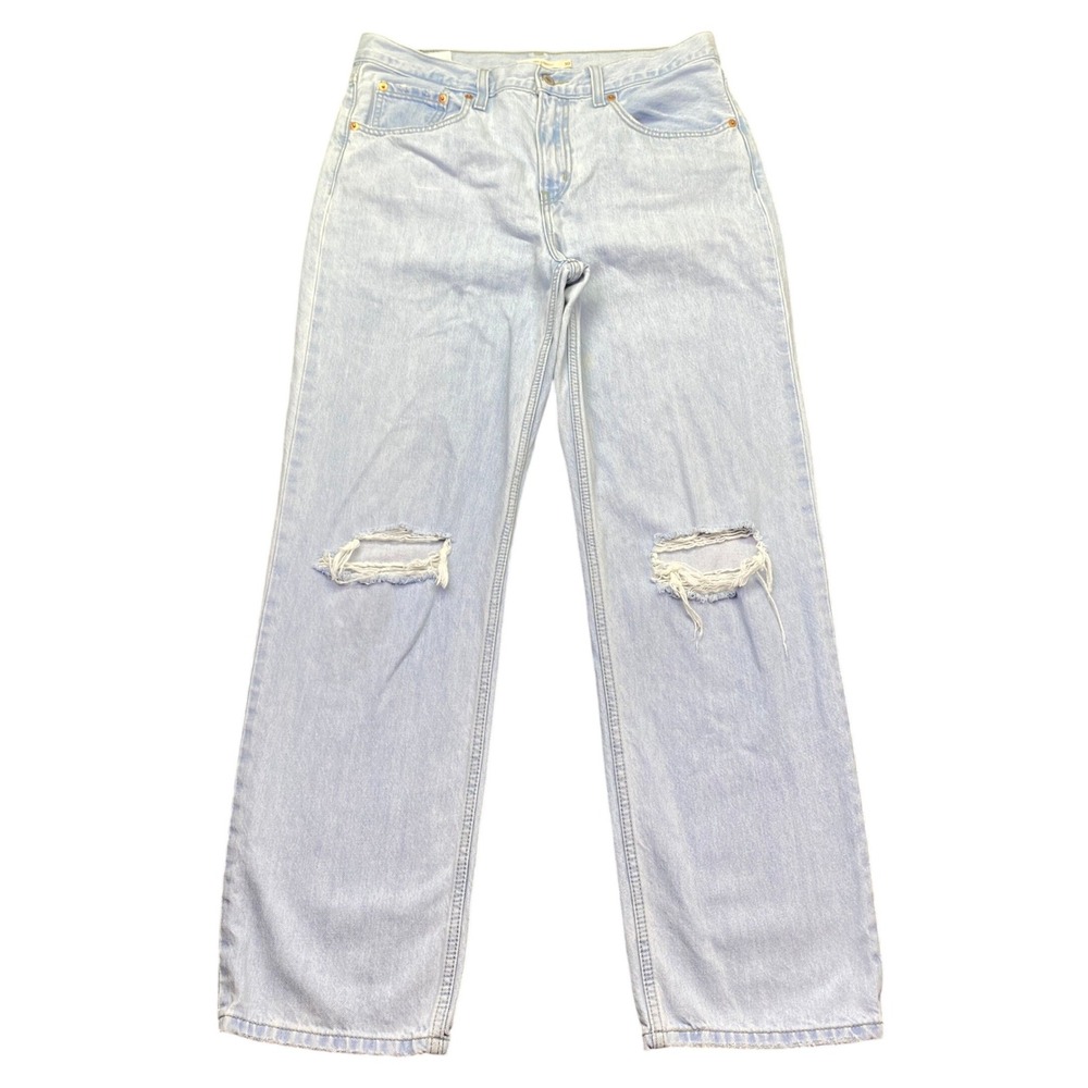Levis Low Pro Straight Distressed Light Wash Jeans Sz 30 Grunge Skater Retro